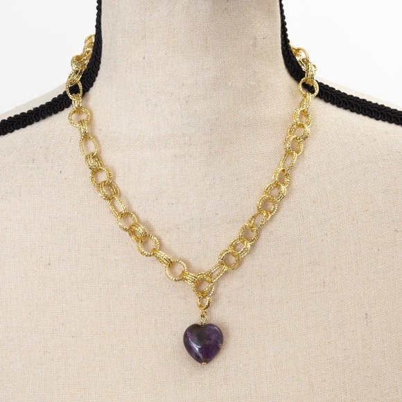 18K gold over bronze necklace with interchangeable charms by Moda Di Petrie - Picture 8 of 16